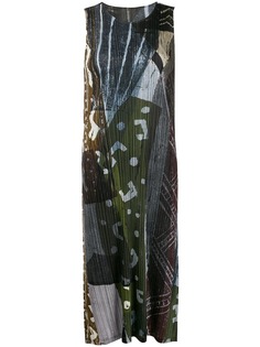 Pleats Please By Issey Miyake длинное платье с микроплиссировкой