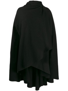 Aganovich hooded wrap front cape