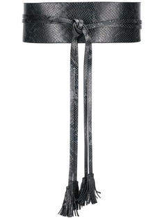 Twin-Set python print belt with tassels