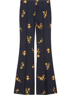 Gucci брюки из ткани филькупе с цветочным узором