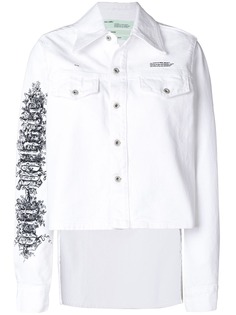 Off-White джинсовая куртка с вышивкой на рукаве