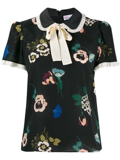 Red Valentino блузка с цветочным принтом и оборками