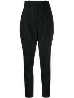 Saint Laurent брюки в полоску с завышенной талией