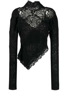 Ermanno Scervino кружевной топ с длинными рукавами