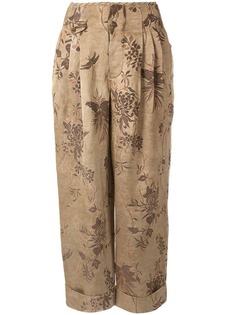 Uma Wang брюки с цветочным принтом
