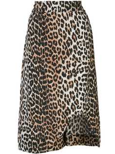 Ganni юбка с леопардовым принтом