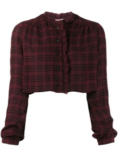 Kristina Ti cropped check shirt