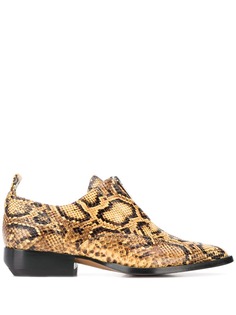 Chloé python print leather loafers