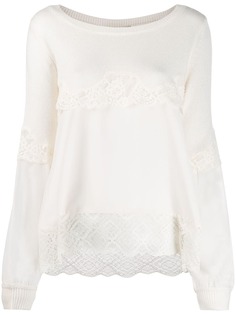 Twin-Set tiered lace jumper