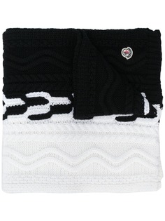 Moncler two-tone knit scarf
