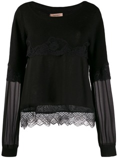 Twin-Set tiered lace jumper
