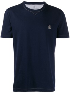 Brunello Cucinelli футболка с контрастной строчкой