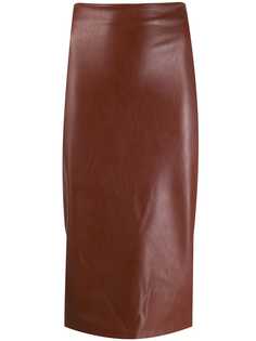 Kiltie leather effect skirt
