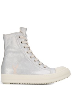 Rick Owens DRKSHDW высокие кеды с эффектом металлик