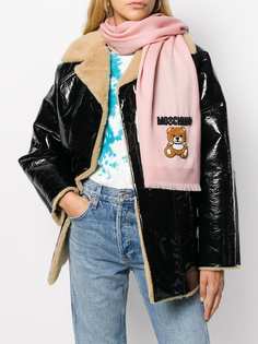 Moschino шарф с бахромой и вышивкой