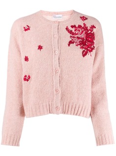 Red Valentino кардиган с цветочной вышивкой