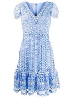 Temperley London платье в технике кроше с короткими рукавами