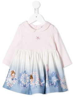 Monnalisa расклешенное платье с длинными рукавами