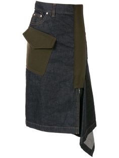 Sacai джинсовая юбка асимметричного кроя