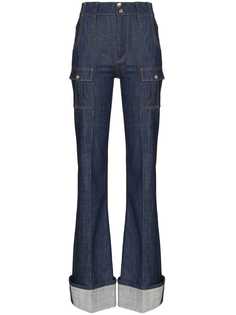 Chloé rolled-cuff flared jeans