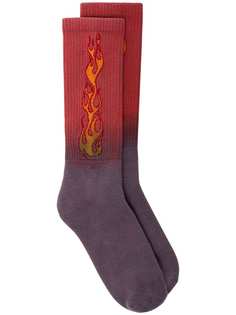 Palm Angels Flames print socks