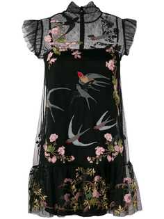 Red Valentino платье из тюля с вышивкой