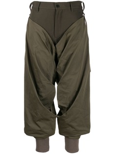 Yohji Yamamoto draped cropped trousers