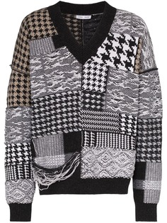 Cmmn Swdn houndstooth patchwork distressed jumper