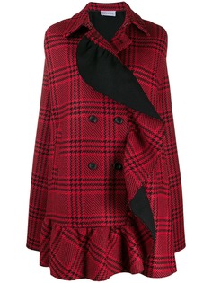 Red Valentino checked double-breasted cape