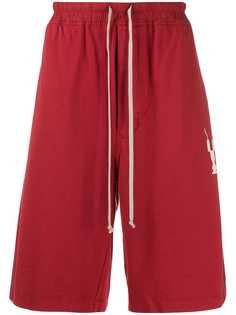 Rick Owens DRKSHDW drawstring logo print shorts