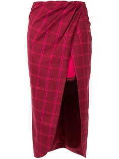 Jonathan Simkhai windowpane front slit skirt