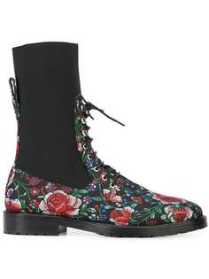 Leandra Medine ботинки на шнуровке с цветочным принтом
