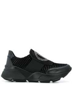 Baldinini rhinestone detail slip on trainer