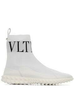 Valentino кроссовки с носочной вставкой с логотипом
