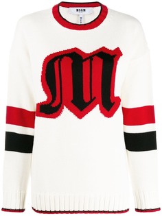 MSGM вязаный свитер оверсайз с логотипом