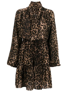 John Richmond платье мини с леопардовым принтом