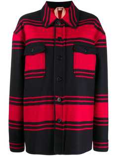 Nº21 oversized striped woven shirt