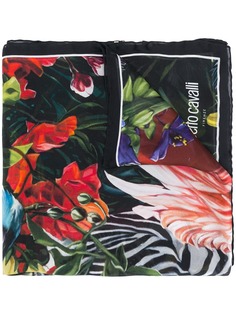 Roberto Cavalli палантин с принтом Paradise Found