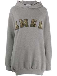 Amen embellished logo hoodie Amen.