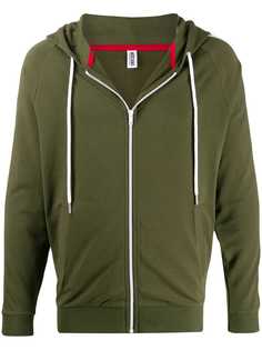 Moschino side panelled zipped hoodie