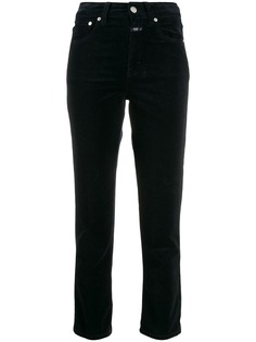 Closed high-waisted corduroy trousers