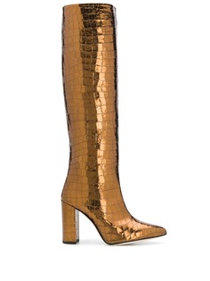 Paris Texas glossy crocodile-effect boots