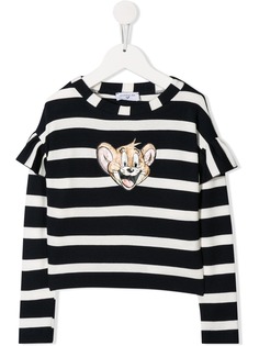 Monnalisa Jerry print striped sweater