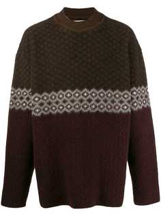 Jil Sander quilted pattern crew neck jumper