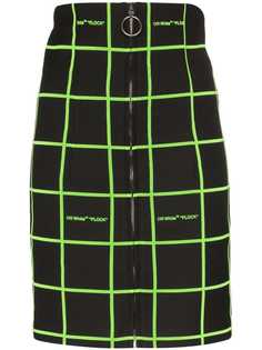 Off-White neon check mini skirt