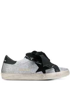 Golden Goose кроссовки с бантом с блестками