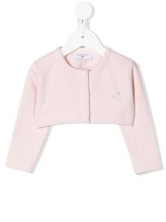 Monnalisa укороченный кардиган со стразами