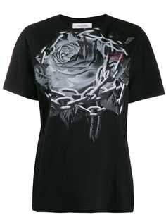Valentino футболка с цветочным принтом