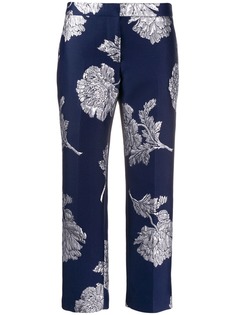 Alexander McQueen брюки с цветочной вышивкой