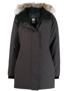 Canada Goose пальто с меховой вставкой на капюшоне